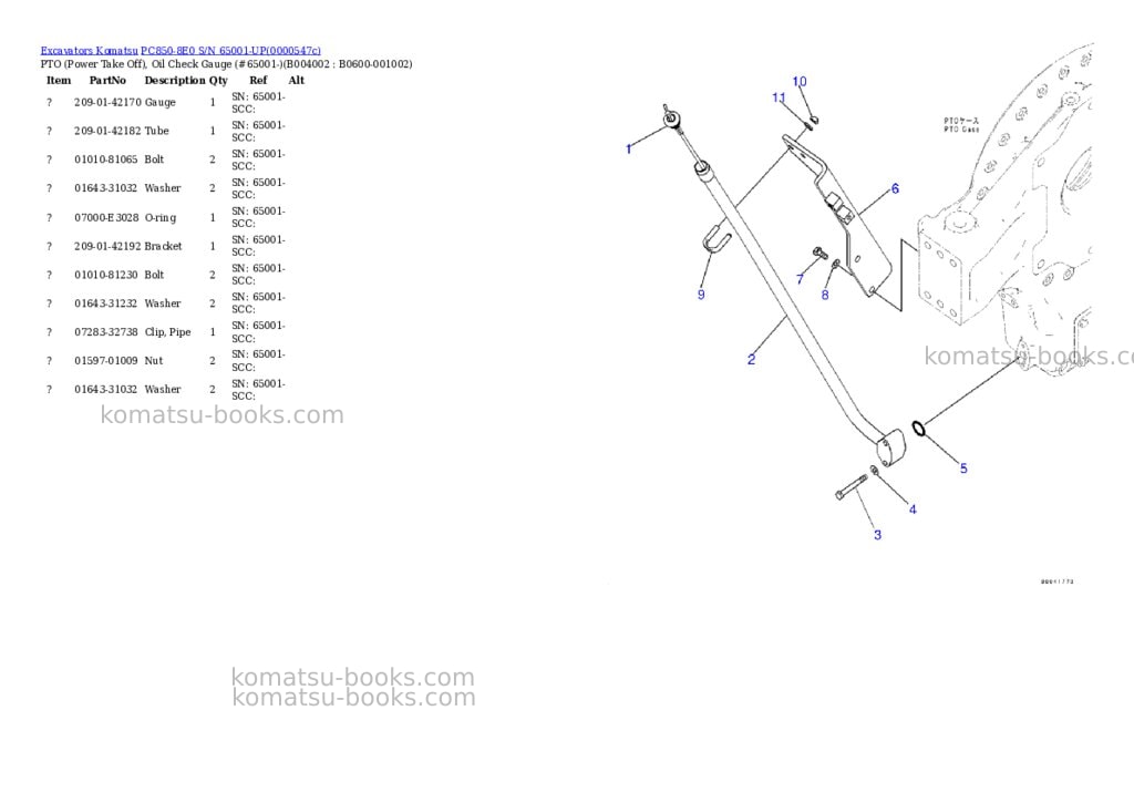 Komatsu pc850-8e0 s/n 65001-up Parts catalog cover Page 7 Komatsu pc850-8e0 s/n 65001-up Parts catalog cover Page 7