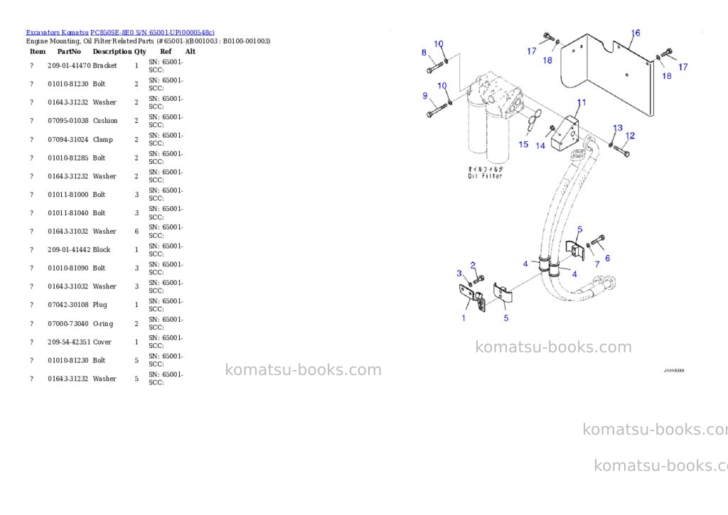 Komatsu pc850se-8e0 s/n 65001-up Parts catalog cover Page 2 Komatsu pc850se-8e0 s/n 65001-up Parts catalog cover Page 2