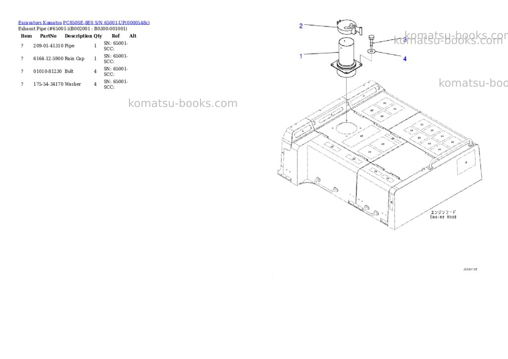 Komatsu pc850se-8e0 s/n 65001-up Parts catalog cover Page 4 Komatsu pc850se-8e0 s/n 65001-up Parts catalog cover Page 4