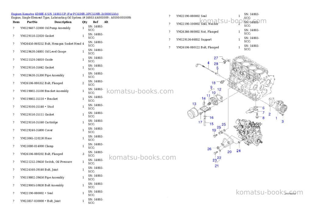 Komatsu 4d88e-6 s/n 14803-up for pc45mr-3/pc55mr-3 Parts catalog cover Page 8 Komatsu 4d88e-6 s/n 14803-up for pc45mr-3/pc55mr-3 Parts catalog cover Page 8
