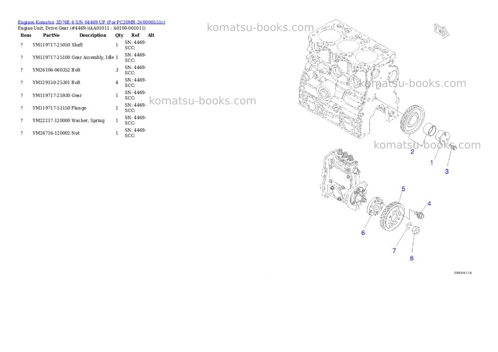 Komatsu 3d76e-6 s/n 04469-up for pc20mr-3 Parts catalog cover Page 10 Komatsu 3d76e-6 s/n 04469-up for pc20mr-3 Parts catalog cover Page 10
