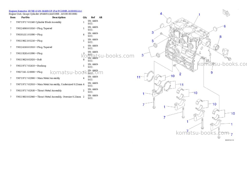 Komatsu 3d76e-6 s/n 04469-up for pc20mr-3 Parts catalog cover Page 7 Komatsu 3d76e-6 s/n 04469-up for pc20mr-3 Parts catalog cover Page 7