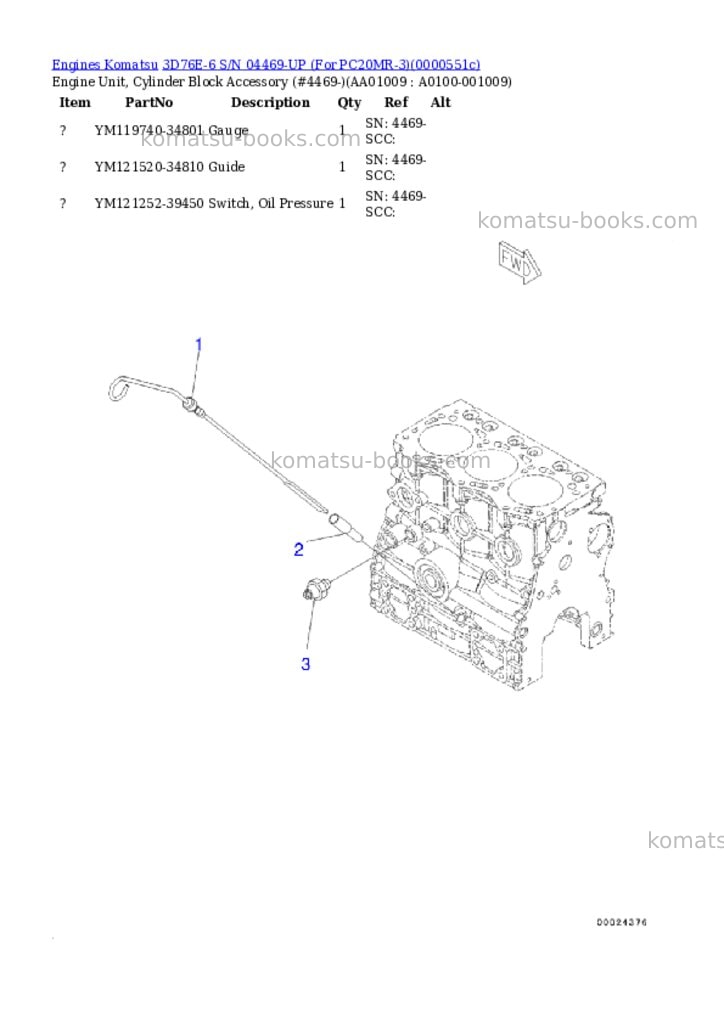 Komatsu 3d76e-6 s/n 04469-up for pc20mr-3 Parts catalog cover Page 8 Komatsu 3d76e-6 s/n 04469-up for pc20mr-3 Parts catalog cover Page 8