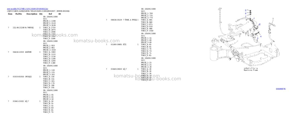 Komatsu PC27MR-3 S/N 20509-UP Parts catalog cover Page 9 Komatsu PC27MR-3 S/N 20509-UP Parts catalog cover Page 9
