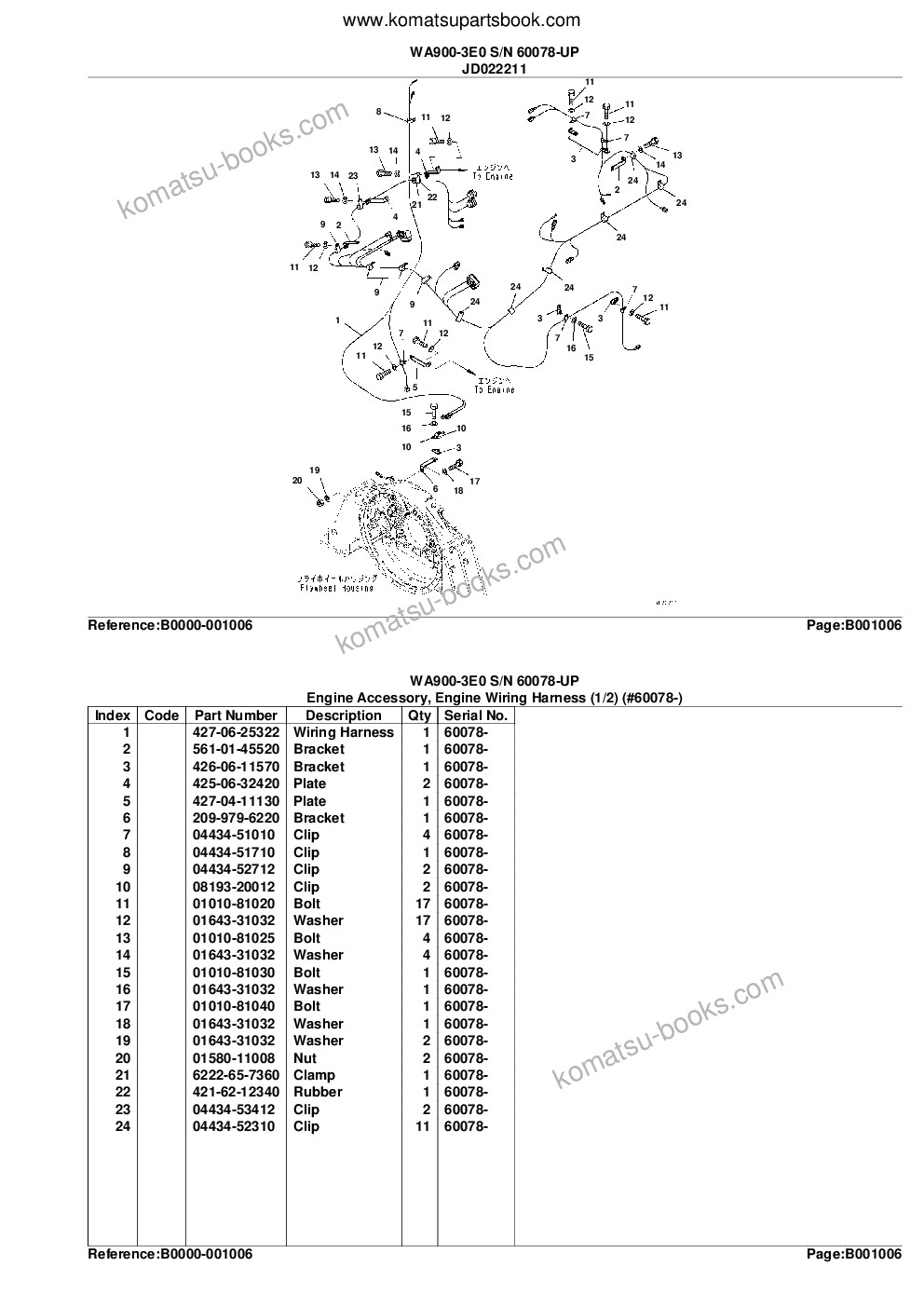 Komatsu wa900-3e0 s/n 60078-up for kal Parts catalog cover Page 9