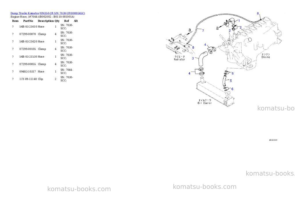 Komatsu hm350-2r s/n 7030-up Parts catalog cover Page 2 Komatsu hm350-2r s/n 7030-up Parts catalog cover Page 2