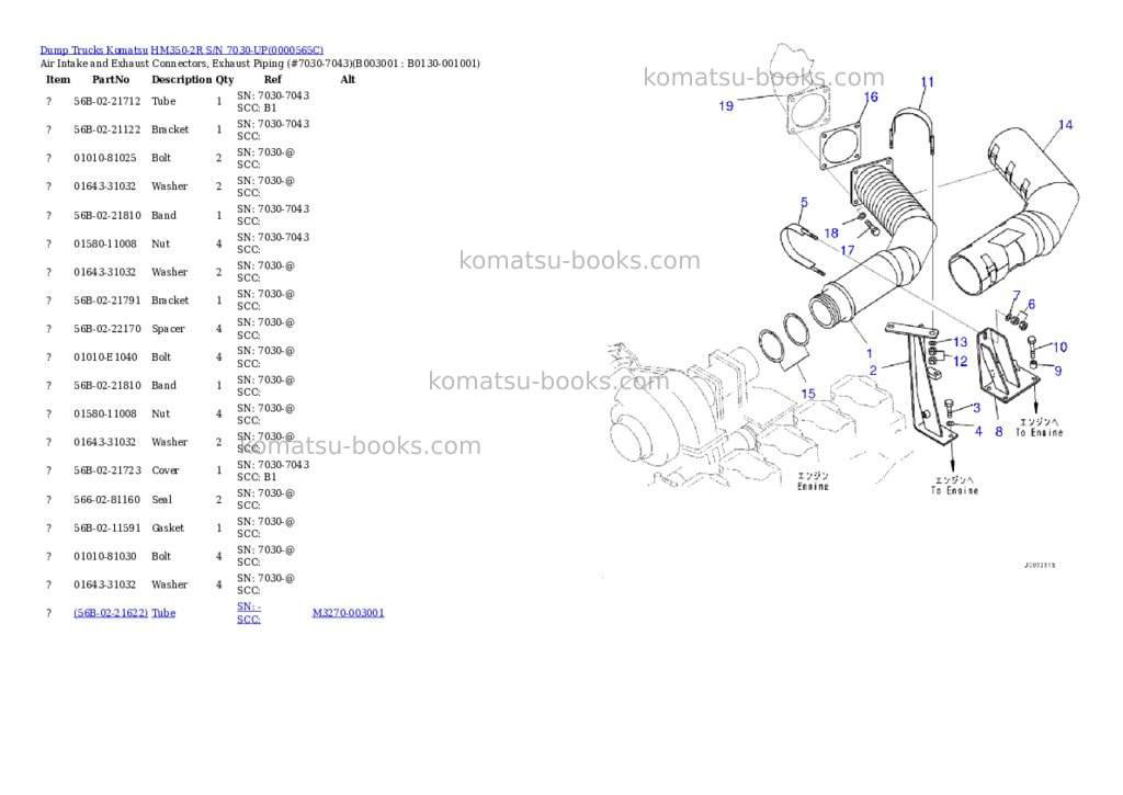 Komatsu hm350-2r s/n 7030-up Parts catalog cover Page 3 Komatsu hm350-2r s/n 7030-up Parts catalog cover Page 3