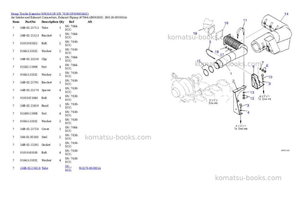 Komatsu hm350-2r s/n 7030-up Parts catalog cover Page 4 Komatsu hm350-2r s/n 7030-up Parts catalog cover Page 4