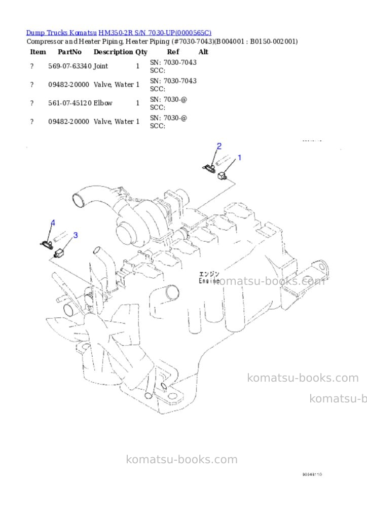 Komatsu hm350-2r s/n 7030-up Parts catalog cover Page 6 Komatsu hm350-2r s/n 7030-up Parts catalog cover Page 6