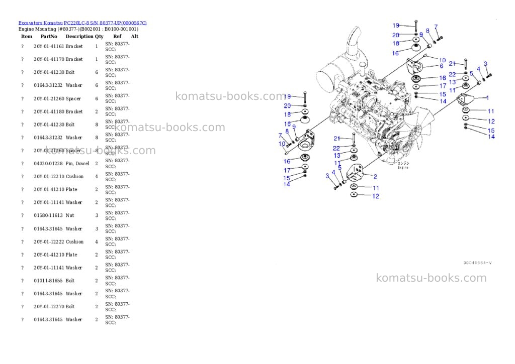 Komatsu pc220lc-8 s/n 80377-up Parts catalog cover Page 2 Komatsu pc220lc-8 s/n 80377-up Parts catalog cover Page 2