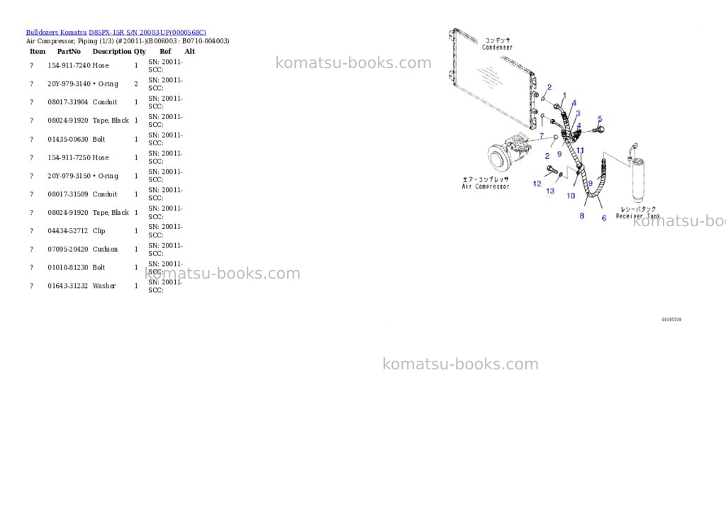 Komatsu d85px-15r s/n 20003-up Parts catalog cover Page 10 Komatsu d85px-15r s/n 20003-up Parts catalog cover Page 10