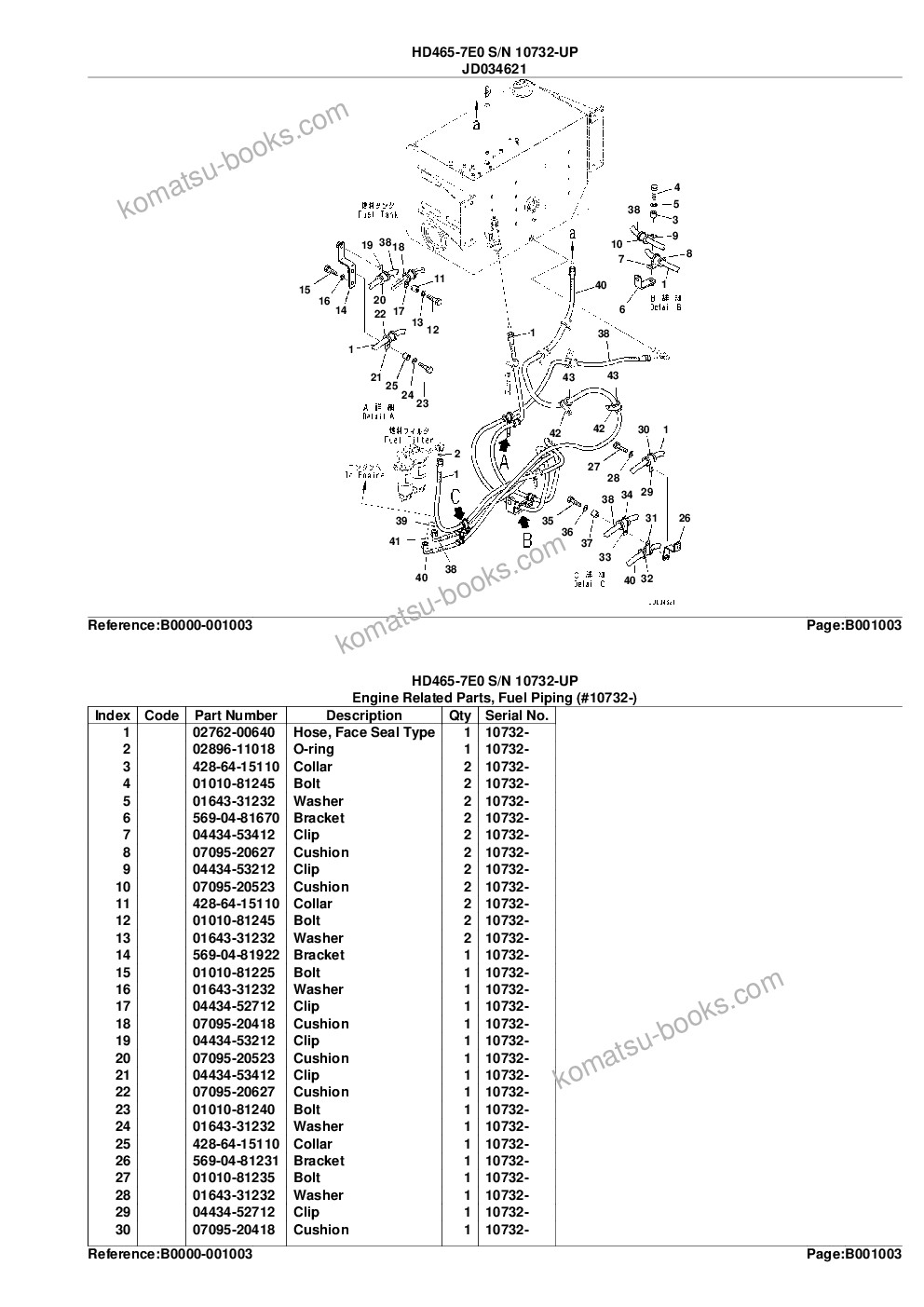 Komatsu hd465-7e0 s/n 10732-up Parts catalog cover Page 6