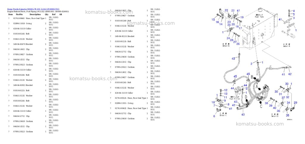 Komatsu hd605-7r s/n 15352-up Parts catalog cover Page 2