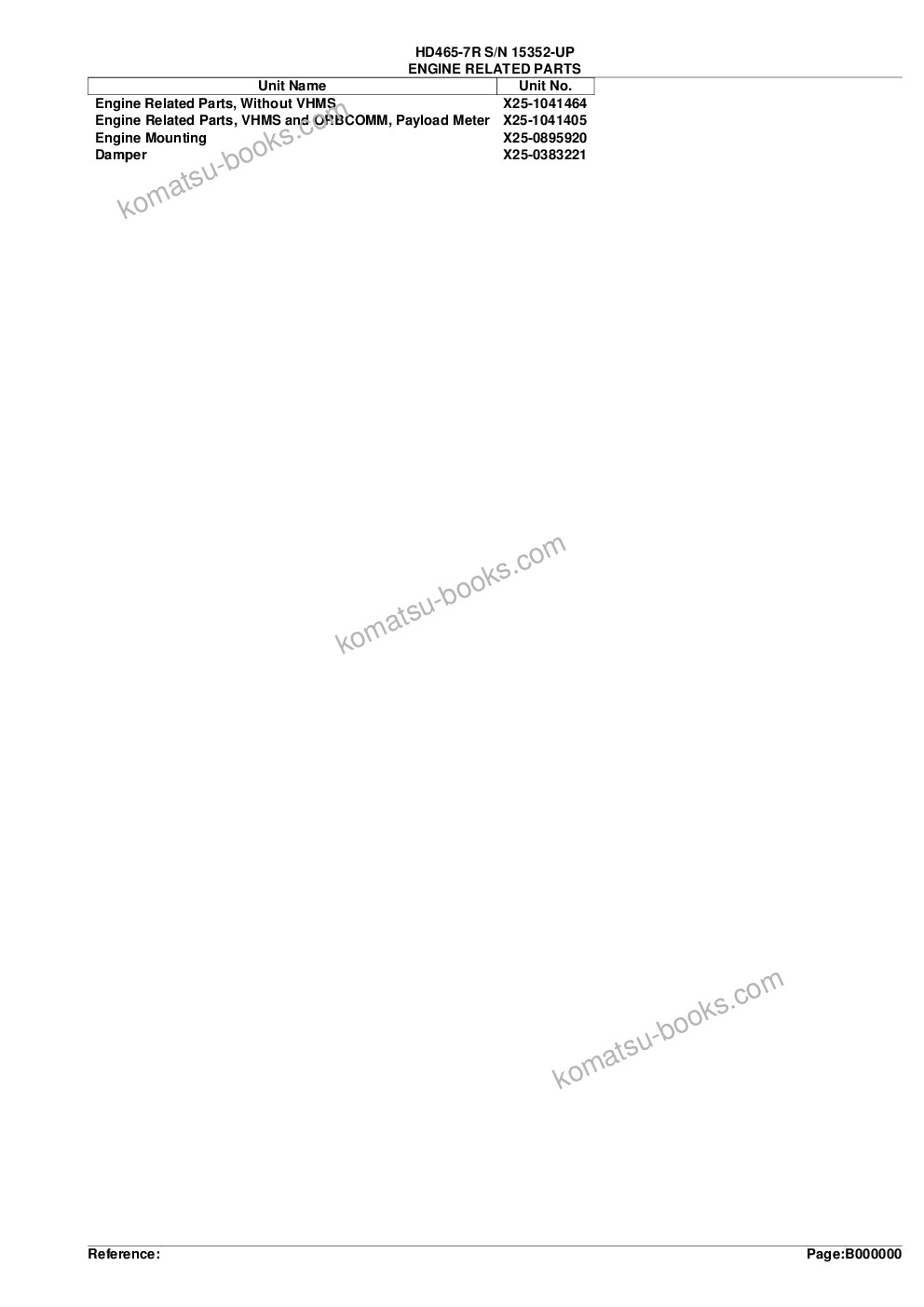 Komatsu hd465-7r s/n 15352-up Parts catalog cover Page 2