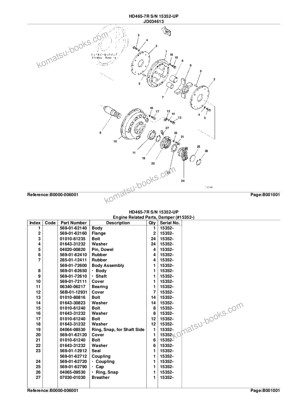 Komatsu hd465-7r s/n 15352-up Parts catalog cover Page 4