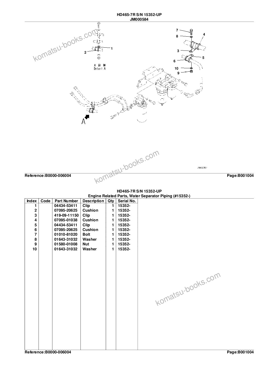 Komatsu hd465-7r s/n 15352-up Parts catalog cover Page 8