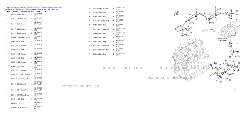 Komatsu saa6d140e-5er s/n 630228-up for hm350-2r Parts catalog cover Page 8