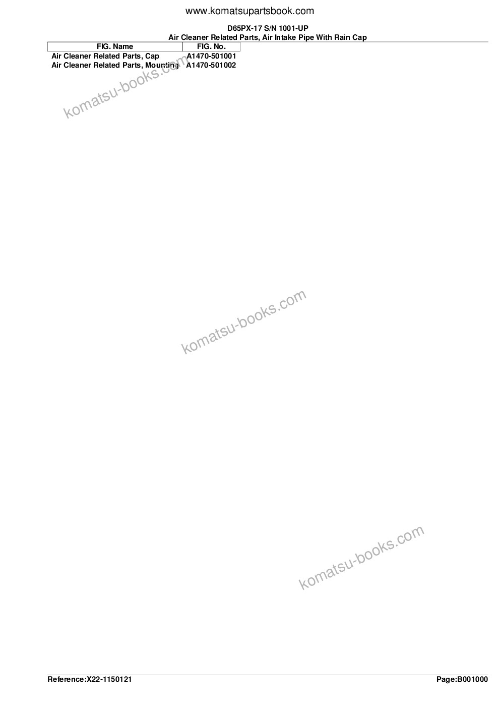 Komatsu d65px-17 s/n 1001-up Parts catalog cover Page 3