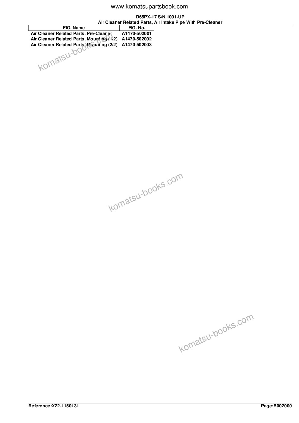 Komatsu d65px-17 s/n 1001-up Parts catalog cover Page 6
