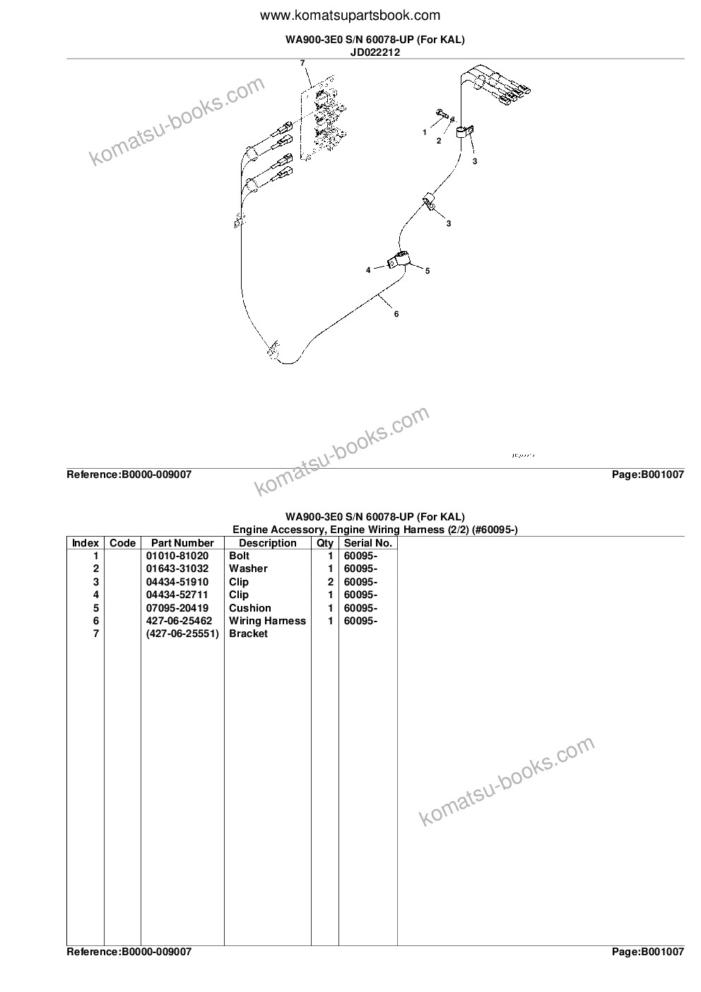 Komatsu WA900-3E0 S/N 60078-UP (For KAL) Parts catalog cover Page 10 Komatsu WA900-3E0 S/N 60078-UP (For KAL) Parts catalog cover Page 10