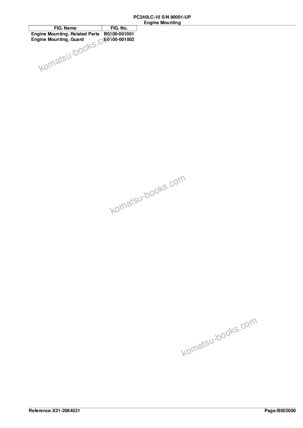 Komatsu PC240LC-10 S/N 90001-UP Parts catalog cover Page 10 Komatsu PC240LC-10 S/N 90001-UP Parts catalog cover Page 10