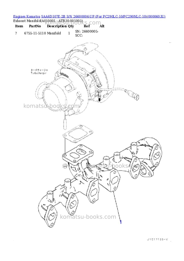 Komatsu saa6d107e-2b s/n 26600006-up for pc290lc-10/pc290nlc-10 Parts catalog cover Page 8 Komatsu saa6d107e-2b s/n 26600006-up for pc290lc-10/pc290nlc-10 Parts catalog cover Page 8
