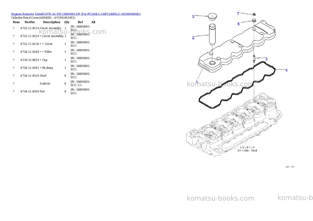 Komatsu saa6d107e-2a s/n 26600001-up for pc240lc-10/pc240nlc-10 Parts catalog cover Page 3 Komatsu saa6d107e-2a s/n 26600001-up for pc240lc-10/pc240nlc-10 Parts catalog cover Page 3