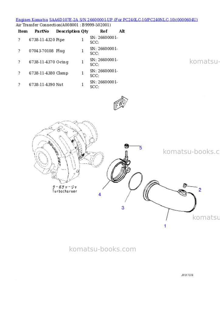 Komatsu saa6d107e-2a s/n 26600001-up for pc240lc-10/pc240nlc-10 Parts catalog cover Page 7 Komatsu saa6d107e-2a s/n 26600001-up for pc240lc-10/pc240nlc-10 Parts catalog cover Page 7