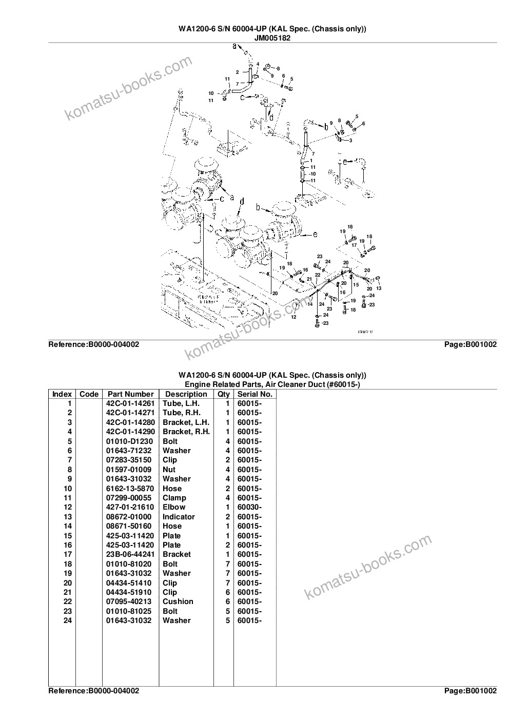 Komatsu wa1200-6 s/n 60001-up chassis only Parts catalog cover Page 5
