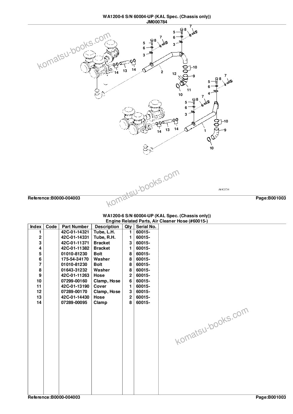 Komatsu wa1200-6 s/n 60001-up chassis only Parts catalog cover Page 6