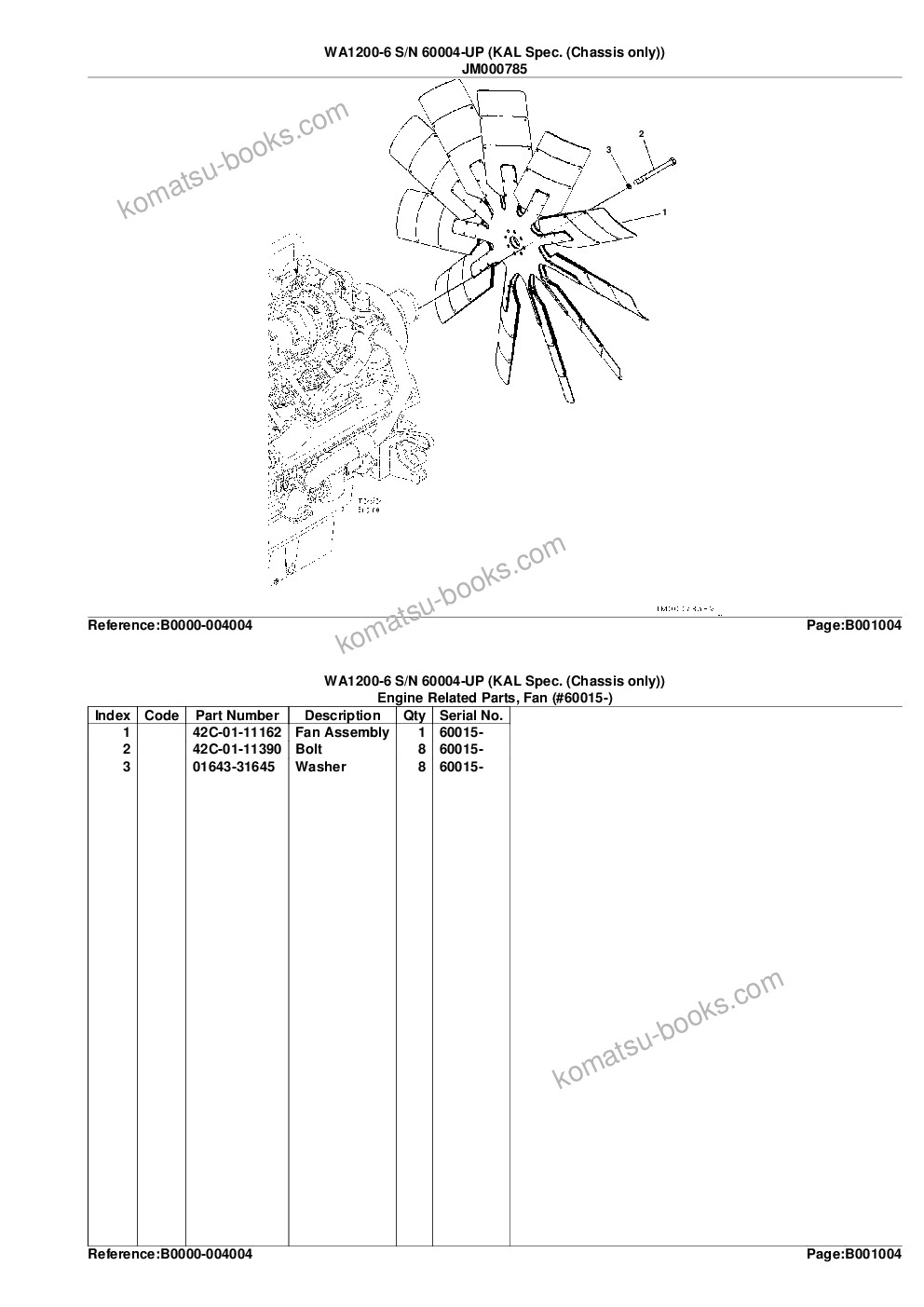 Komatsu wa1200-6 s/n 60001-up chassis only Parts catalog cover Page 7