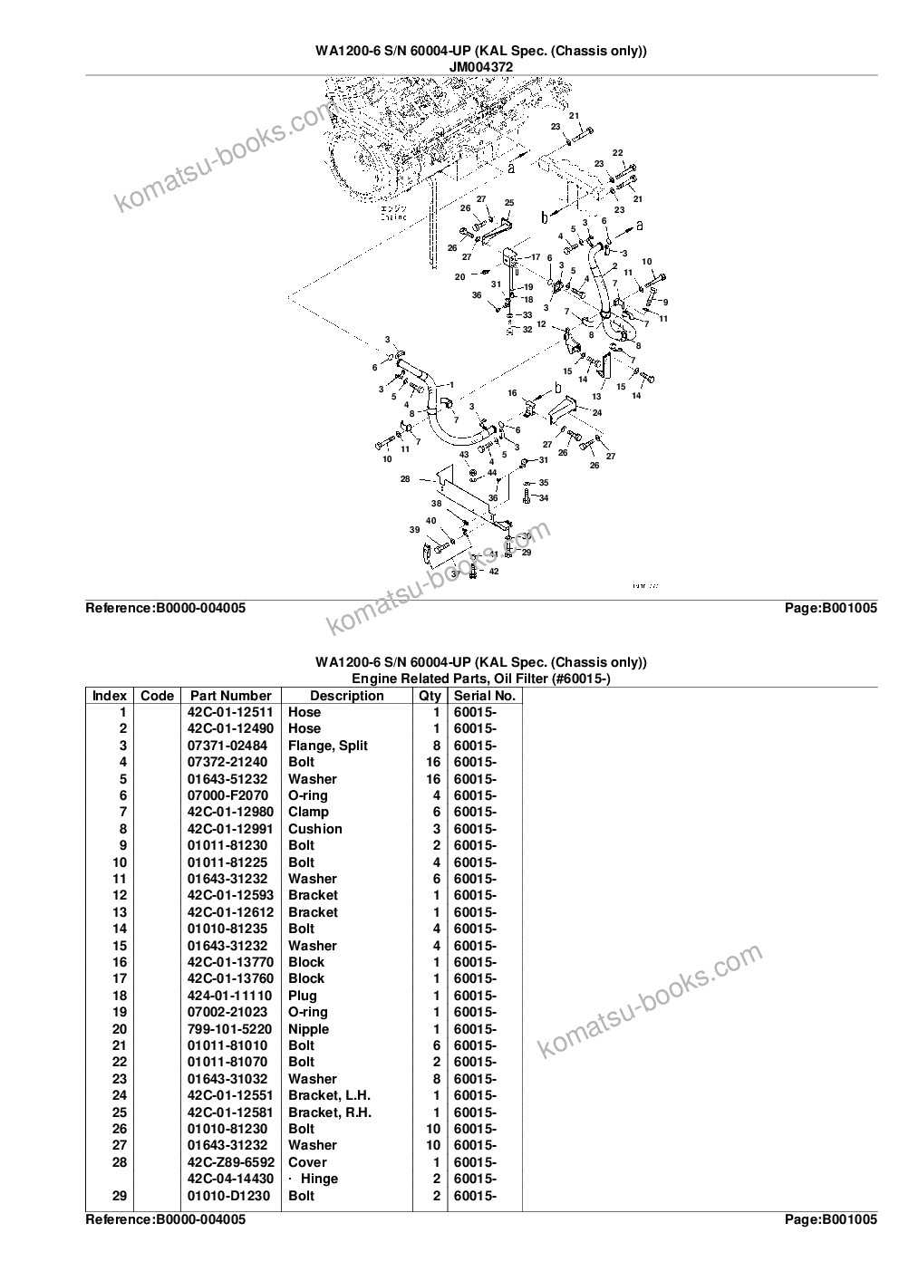 Komatsu wa1200-6 s/n 60001-up chassis only Parts catalog cover Page 8