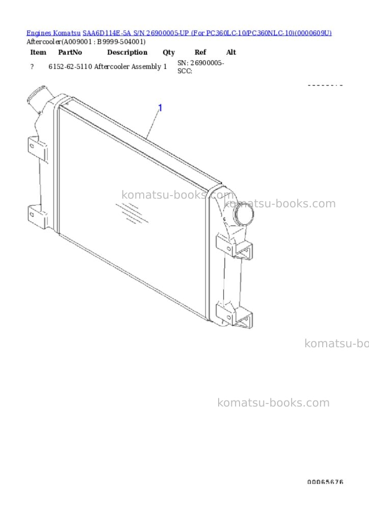 Komatsu saa6d114e-5a s/n 26900005-up for pc360lc-10/pc360nlc-10 Parts catalog cover Page 8
