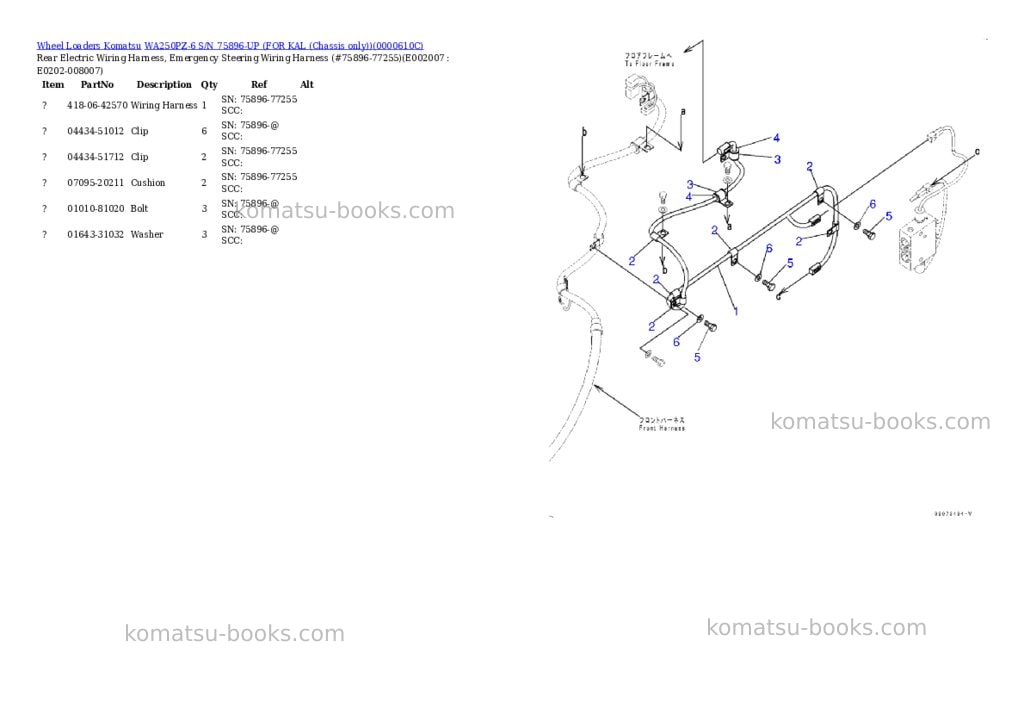Komatsu wa250pz-6 s/n 75896-up for kal chassis only Parts catalog cover Page 8 Komatsu wa250pz-6 s/n 75896-up for kal chassis only Parts catalog cover Page 8