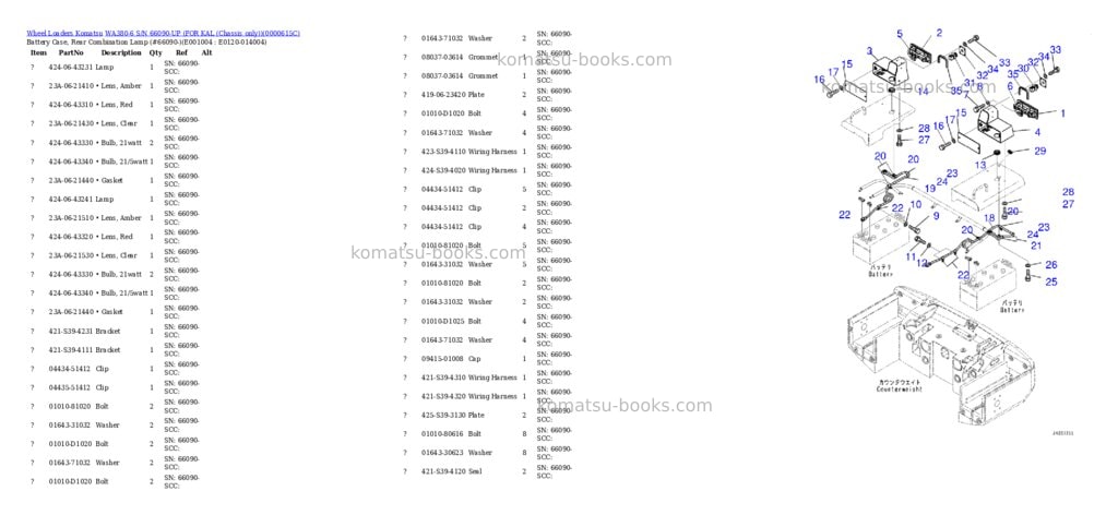 Komatsu wa380-6 s/n 66090-up for kal chassis only Parts catalog cover Page 3