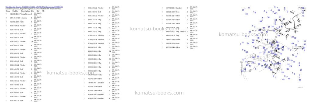 Komatsu wa500-6 s/n 55425-up for kal chassis only Parts catalog cover Page 10