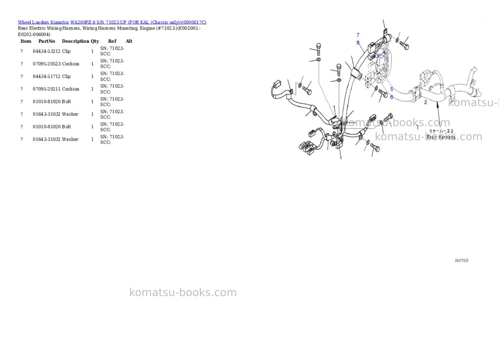 Komatsu wa200pz-6 s/n 71023-up for kal chassis only Parts catalog cover Page 6 Komatsu wa200pz-6 s/n 71023-up for kal chassis only Parts catalog cover Page 6