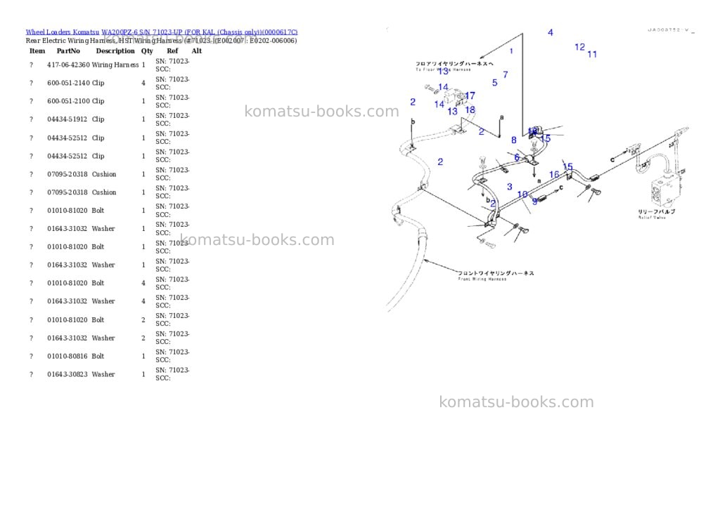Komatsu wa200pz-6 s/n 71023-up for kal chassis only Parts catalog cover Page 8 Komatsu wa200pz-6 s/n 71023-up for kal chassis only Parts catalog cover Page 8