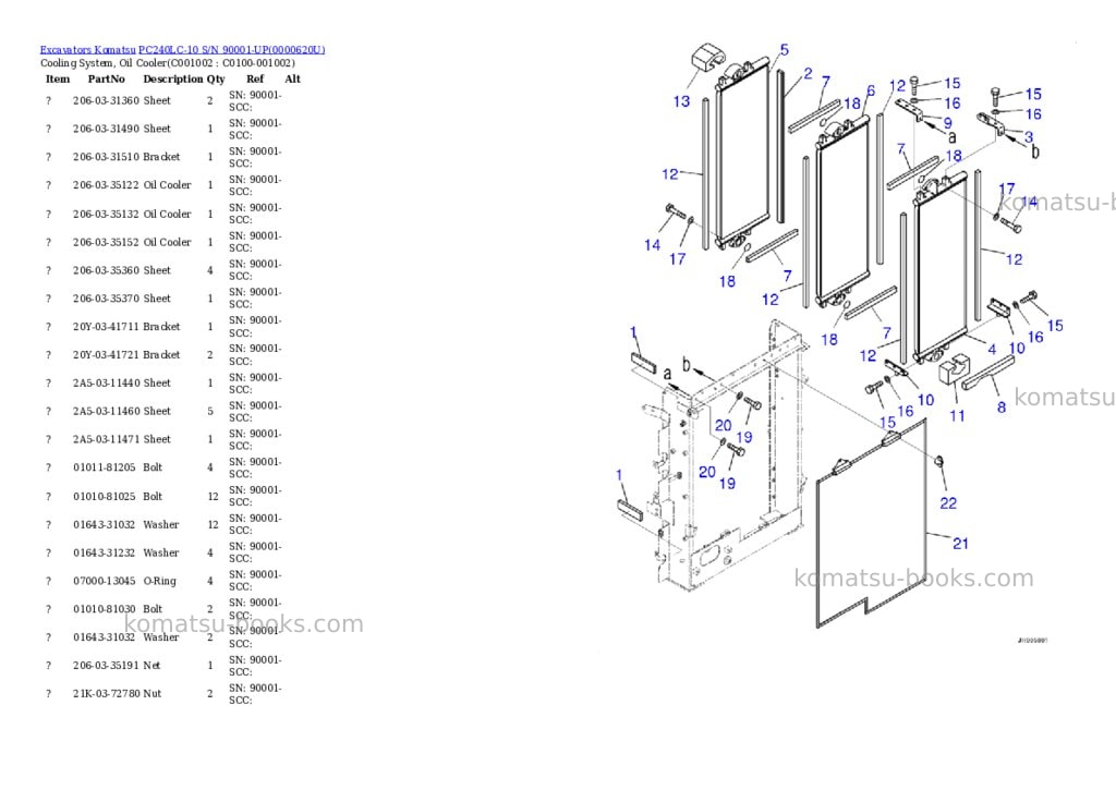 Komatsu pc240lc-10 s/n 90001-up Parts catalog cover Page 8 Komatsu pc240lc-10 s/n 90001-up Parts catalog cover Page 8