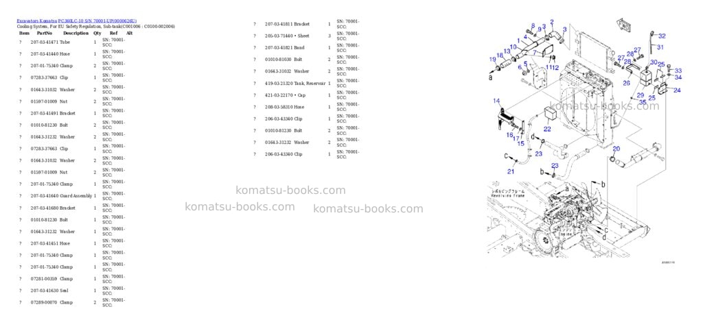 Komatsu pc360lc-10 s/n 70001-up Parts catalog cover Page 10 Komatsu pc360lc-10 s/n 70001-up Parts catalog cover Page 10