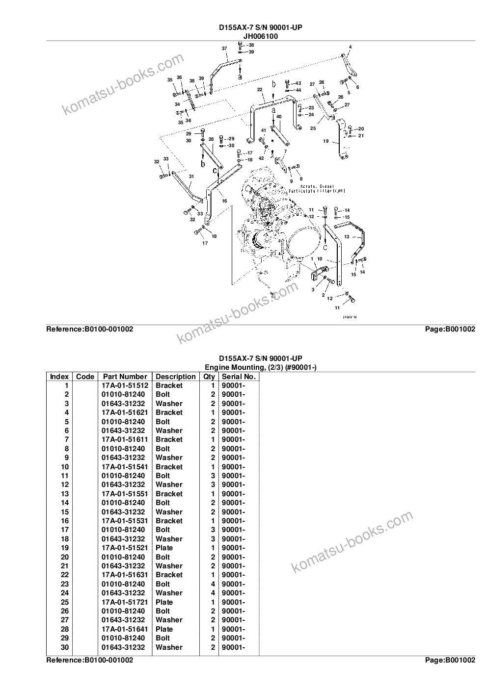 Komatsu d155ax-7 s/n 90001-up Parts catalog cover Page 5