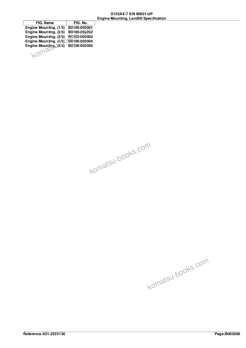 Komatsu d155ax-7 s/n 90001-up Parts catalog cover Page 8