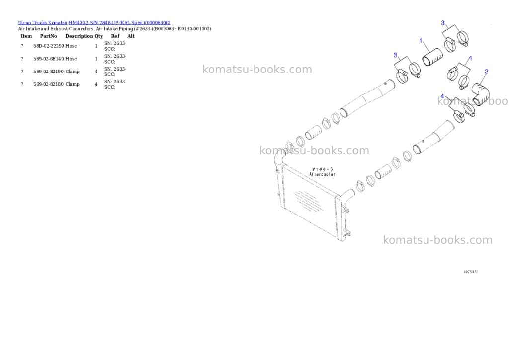 Komatsu hm400-2 s/n 2848-up kal spec. Parts catalog cover Page 6