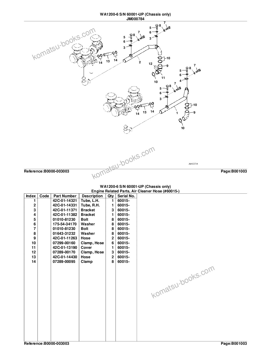 Komatsu wa1200-6 s/n 60004-up kal spec. chassis only Catálogo de piezas cover Page 6