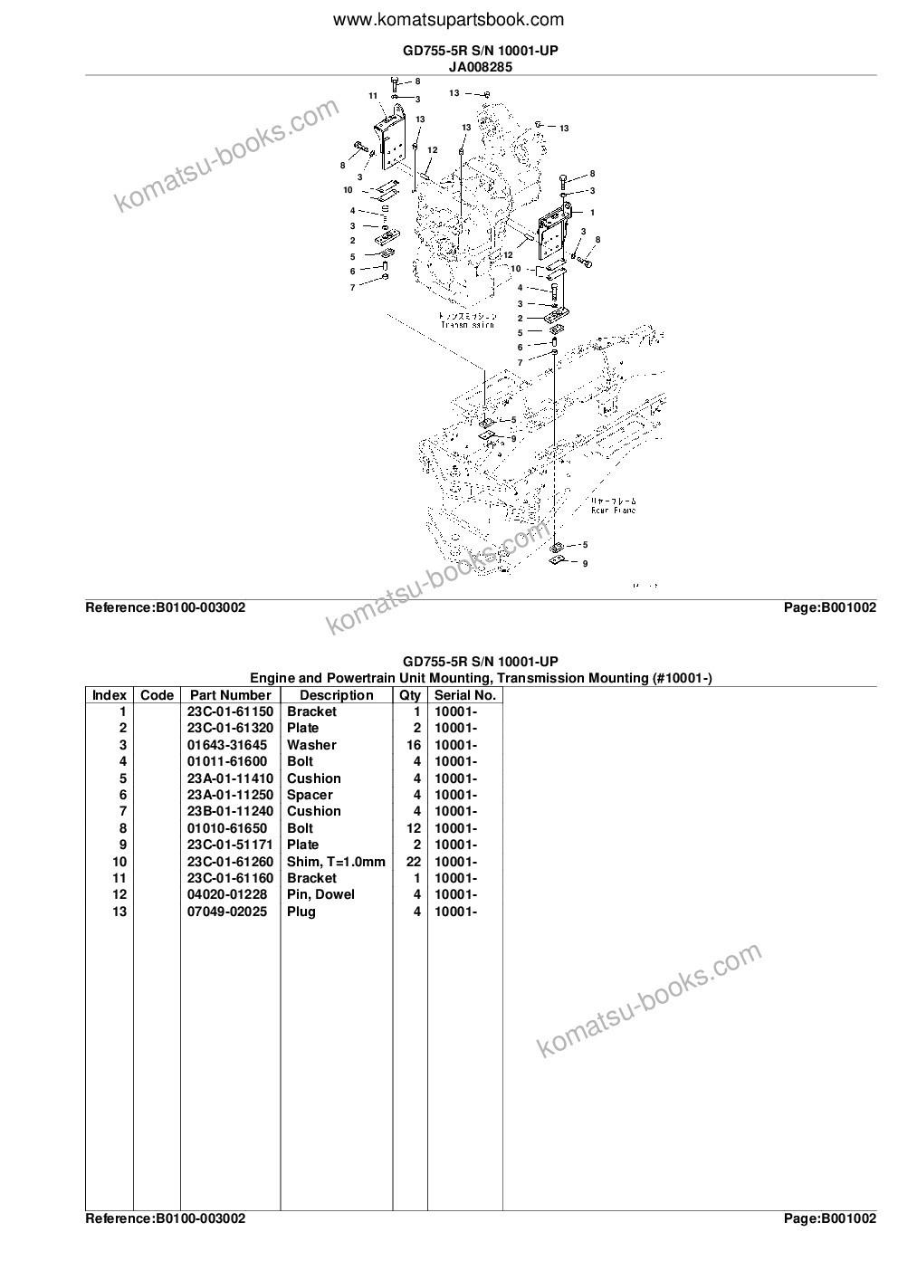 Komatsu gd755-5r s/n 10001-up Parts catalog cover Page 5 Komatsu gd755-5r s/n 10001-up Parts catalog cover Page 5