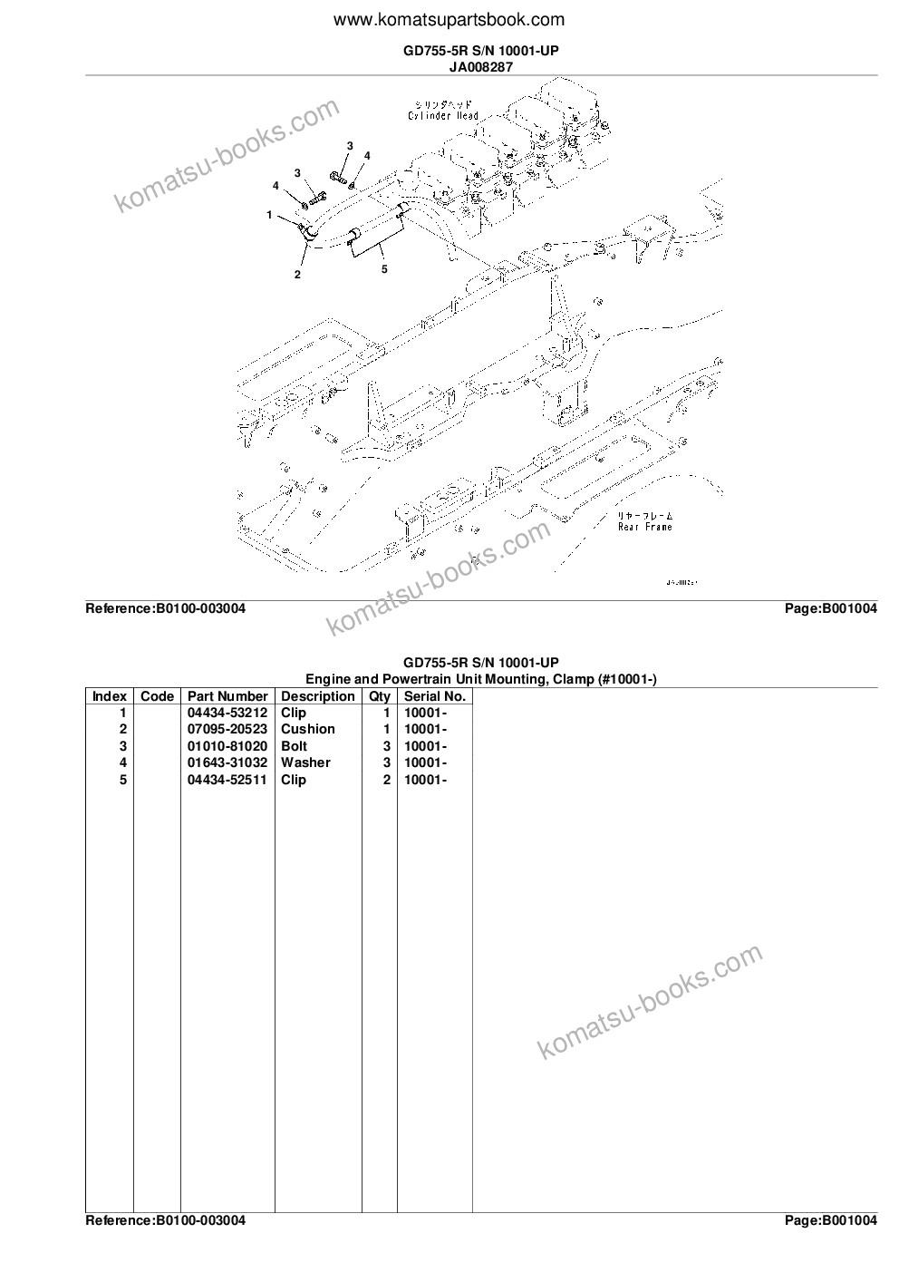 Komatsu gd755-5r s/n 10001-up Parts catalog cover Page 7 Komatsu gd755-5r s/n 10001-up Parts catalog cover Page 7