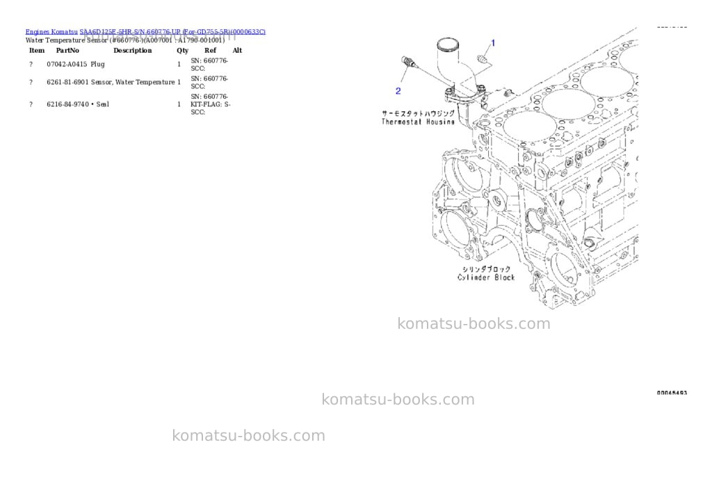 Komatsu saa6d125e-5hr s/n 660776-up for gd755-5r Parts catalog cover Page 7 Komatsu saa6d125e-5hr s/n 660776-up for gd755-5r Parts catalog cover Page 7