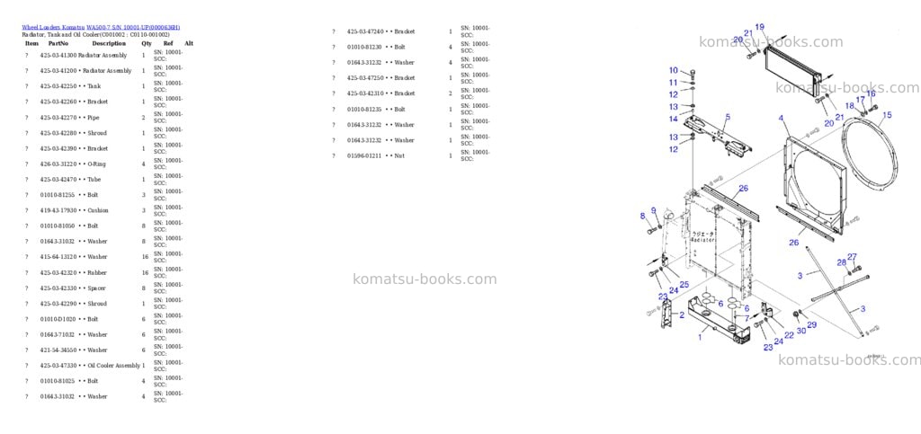 Komatsu wa500-7 s/n 10001-up Parts catalog cover Page 7