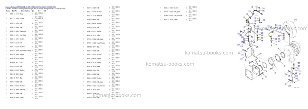 Komatsu saa6d140e-6c s/n 730016-up for wa500-7 Parts catalog cover Page 9
