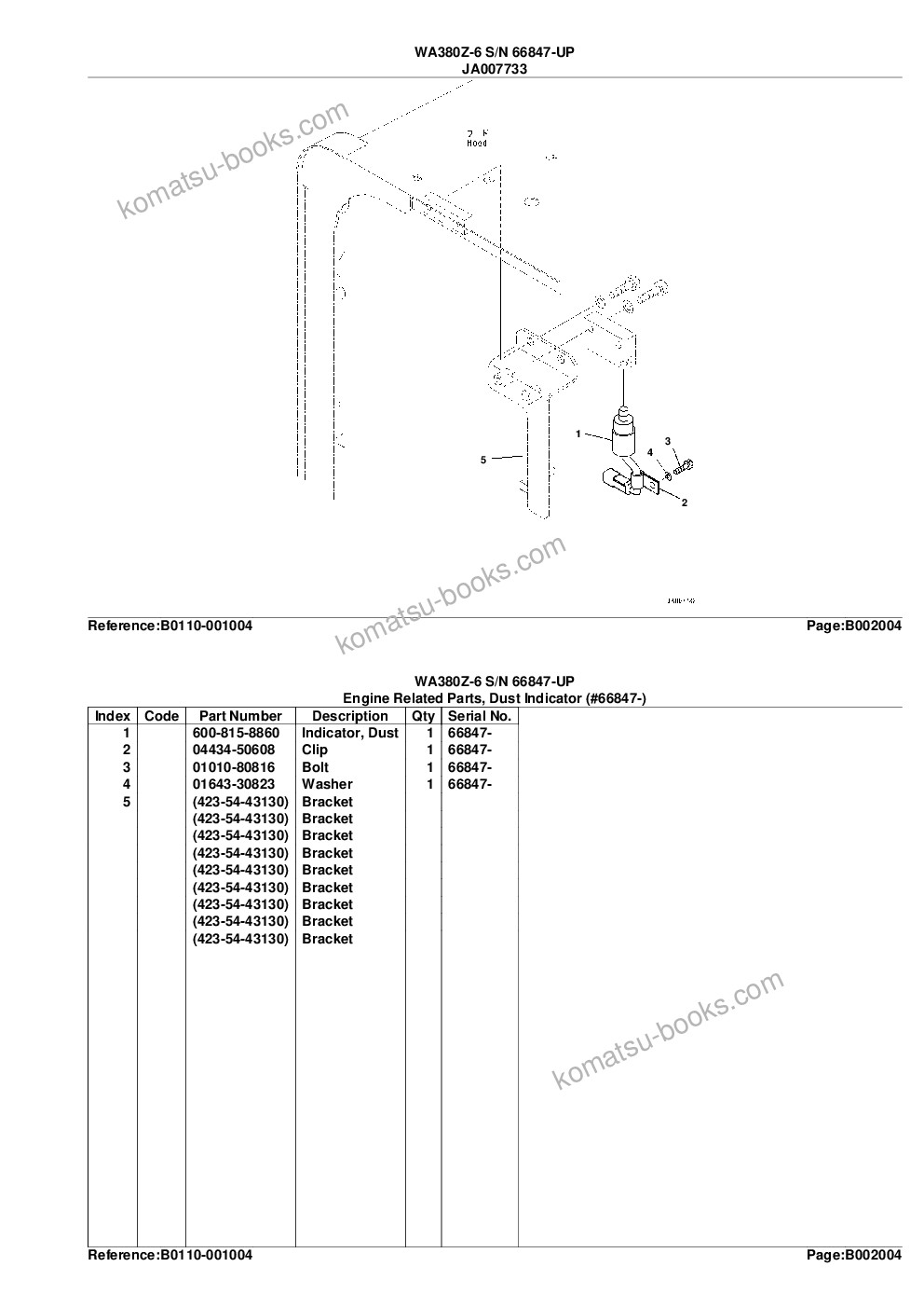 Komatsu wa380z-6 s/n 66847-up Parts catalog cover Page 10